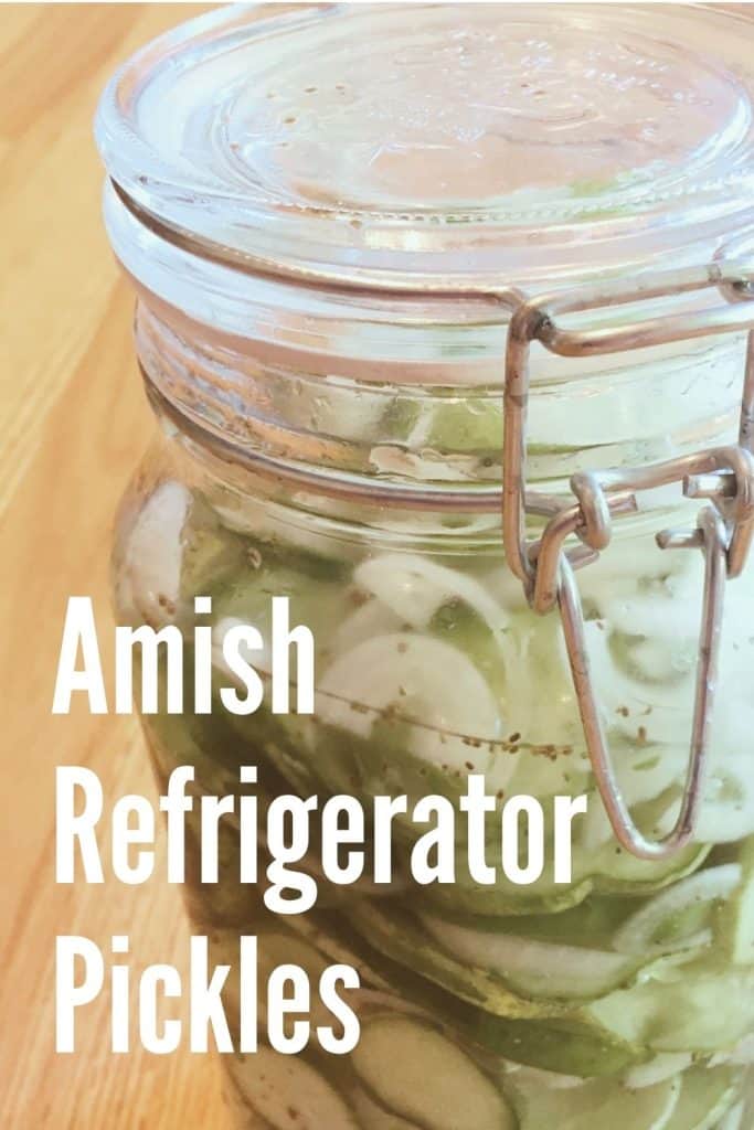 Amish Refrigerator Pickles in A Mason jar