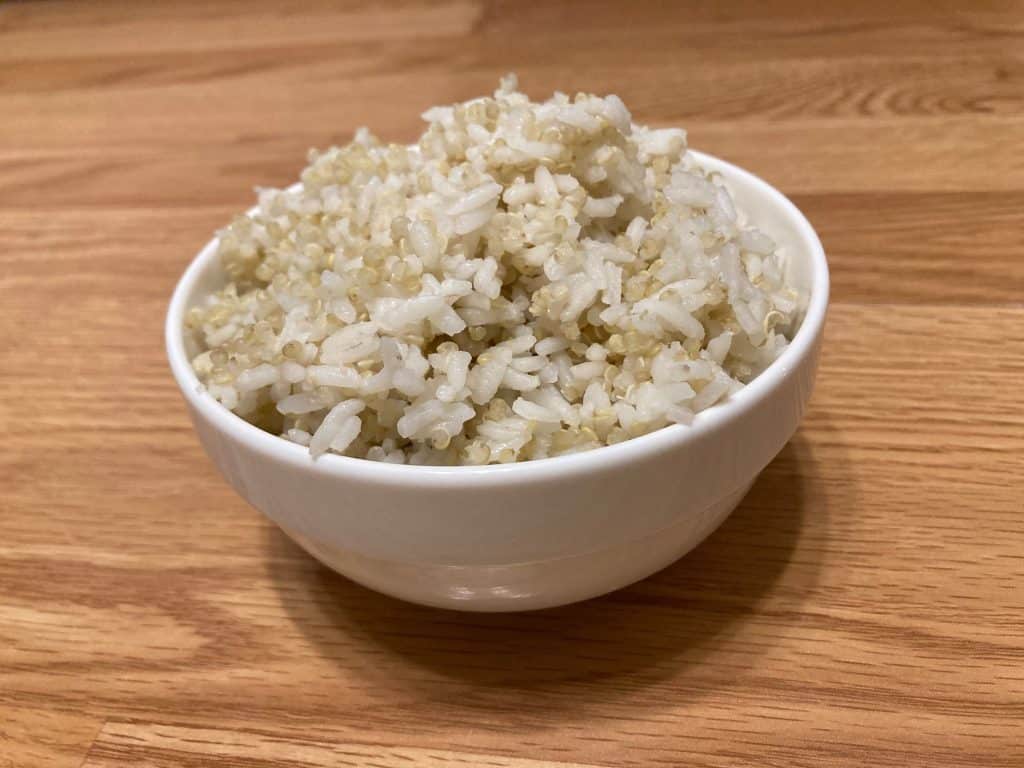 quinoa and rice in a bowl