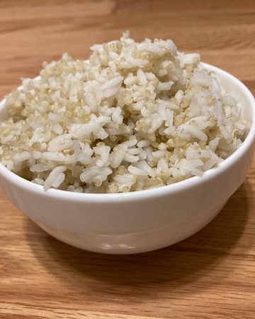 quinoa and rice in a bowl
