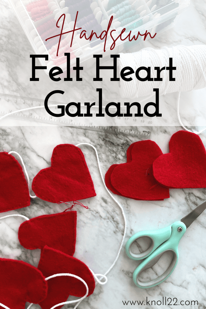 handsewn felt heart garland pintrest graphic
