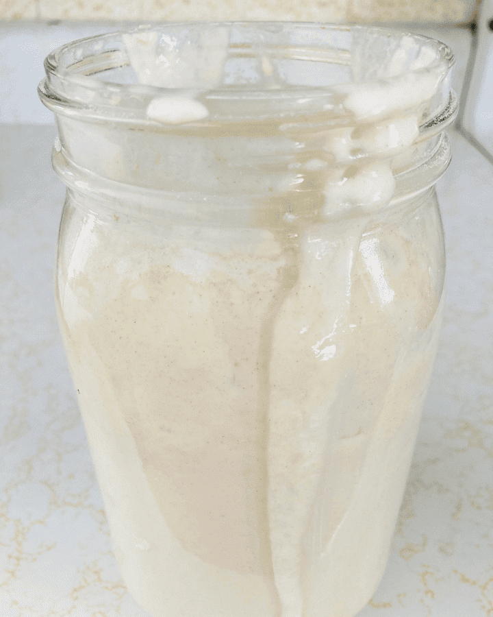 sourdough starter in a mason jar