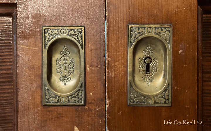 victorian brass pocket door pulls