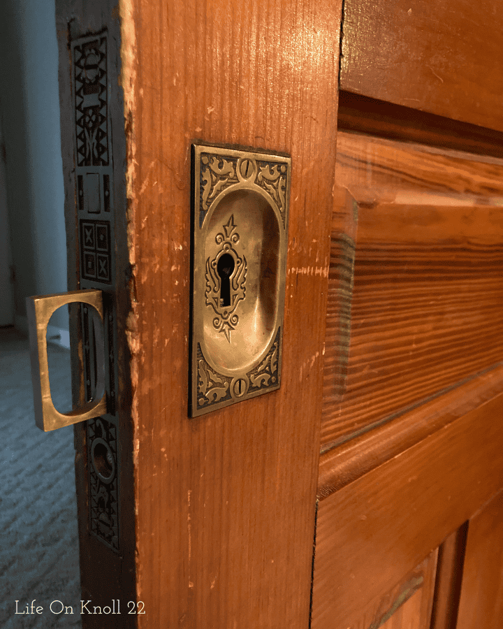 brass pocket door hardware and pull