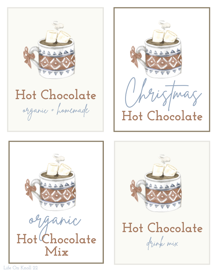 hot chocolate gift tags